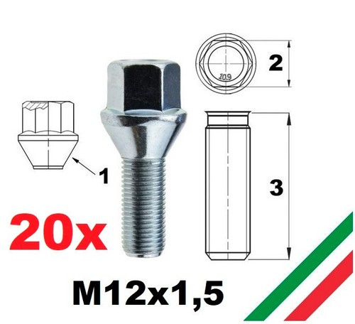 Kit bulloni ruota cerchi in - bulloni,